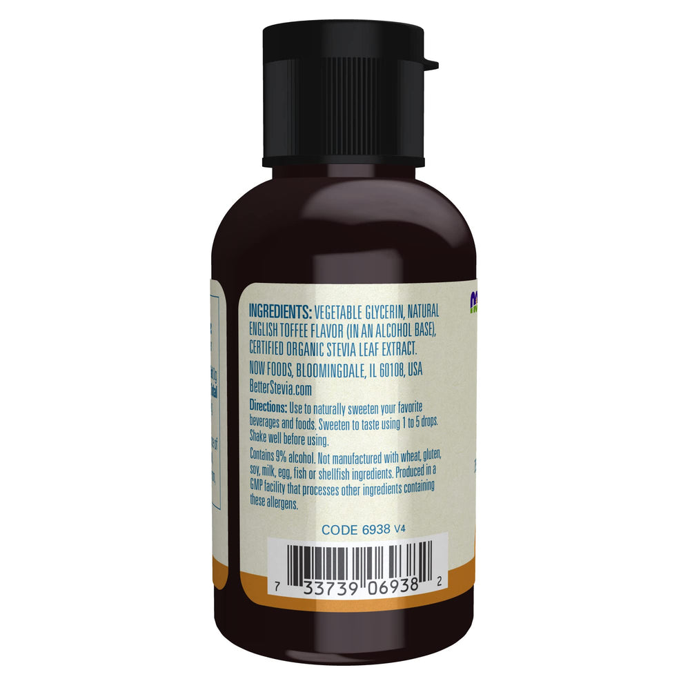 NOW Foods BetterStevia English Toffee drops offer precise dosing for beverages