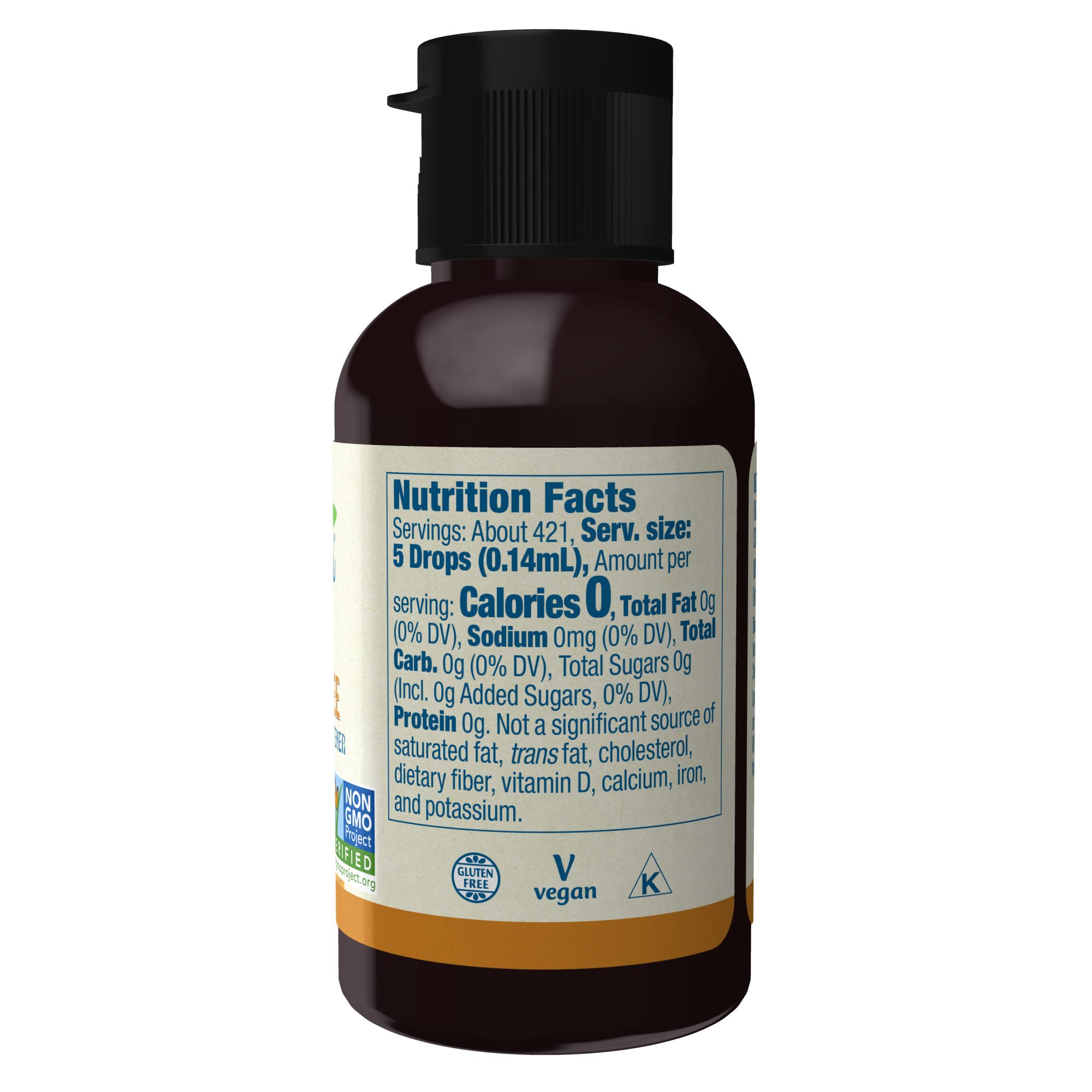 NOW Foods BetterStevia English Toffee pour captures convenient flavor in hot or cold drinks