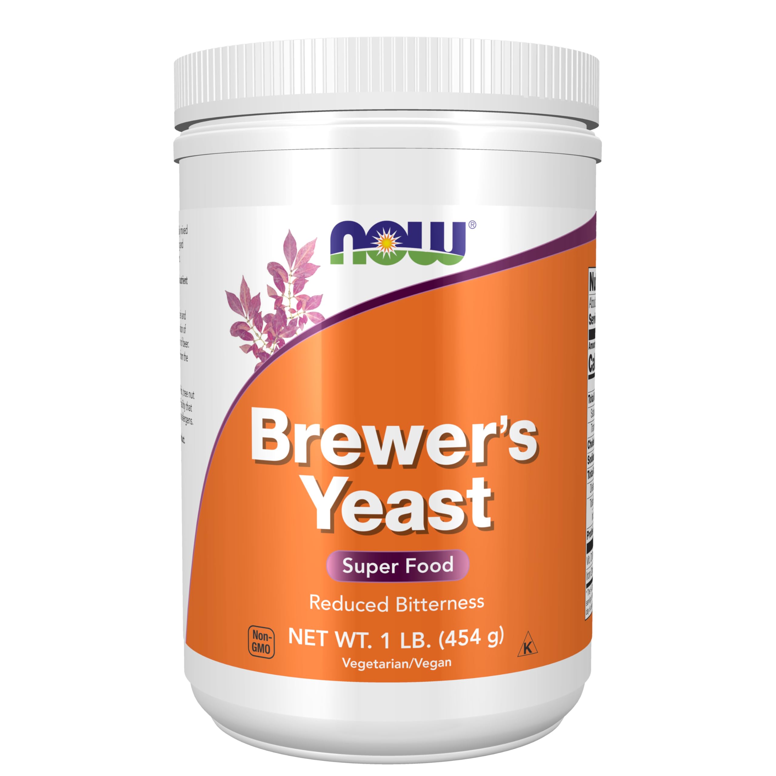 NOW Foods Brewer’s Yeast Powder bottle shows protein-rich, vitamin-loaded daily nutrition.