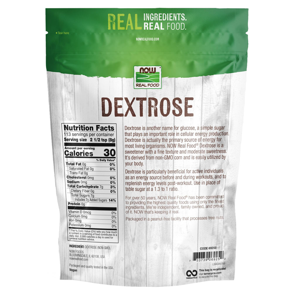 NOW Foods Dextrose fine powder ideal for baking and light sweetness