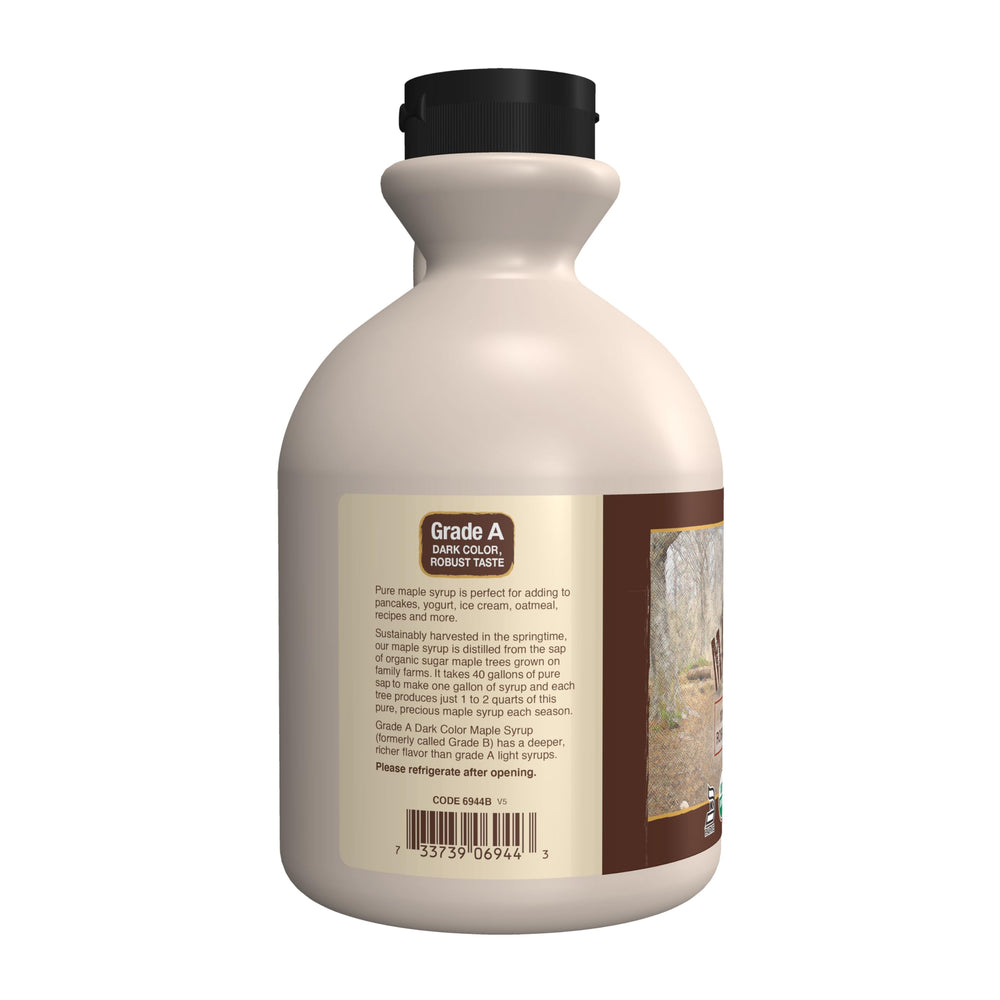 NOW Foods Organic label on maple syrup bottle indicating organic certification