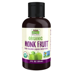 NOW Foods Monk Fruit Liquid bottle for zero-calorie sweetening in beverages