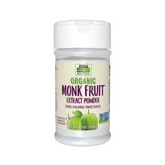 NOW Foods monk fruit powder bottle ready for zero-calorie sweetness