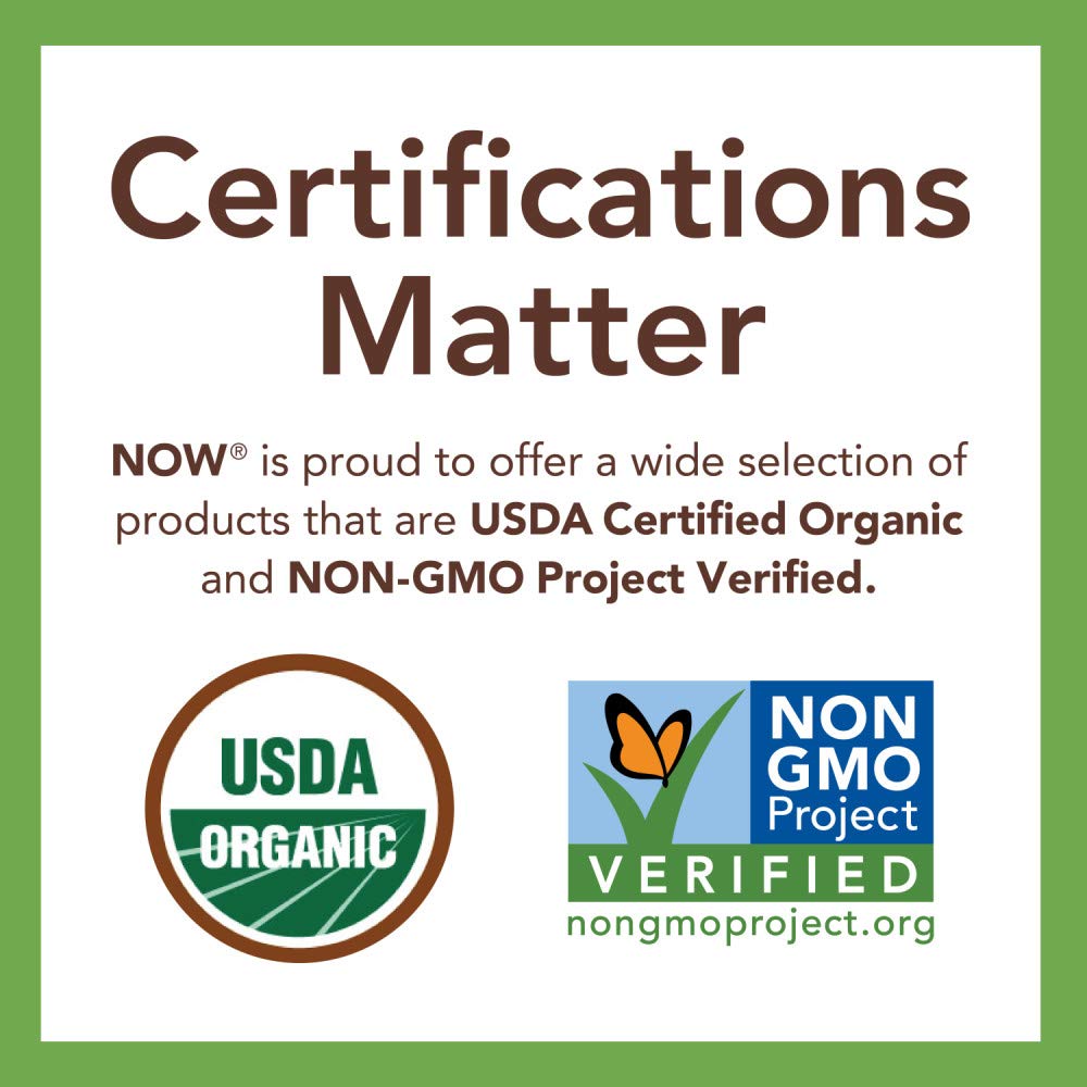 NOW Foods Organic Cocoa Powder unsweetened 12oz organic-label signals certified quality