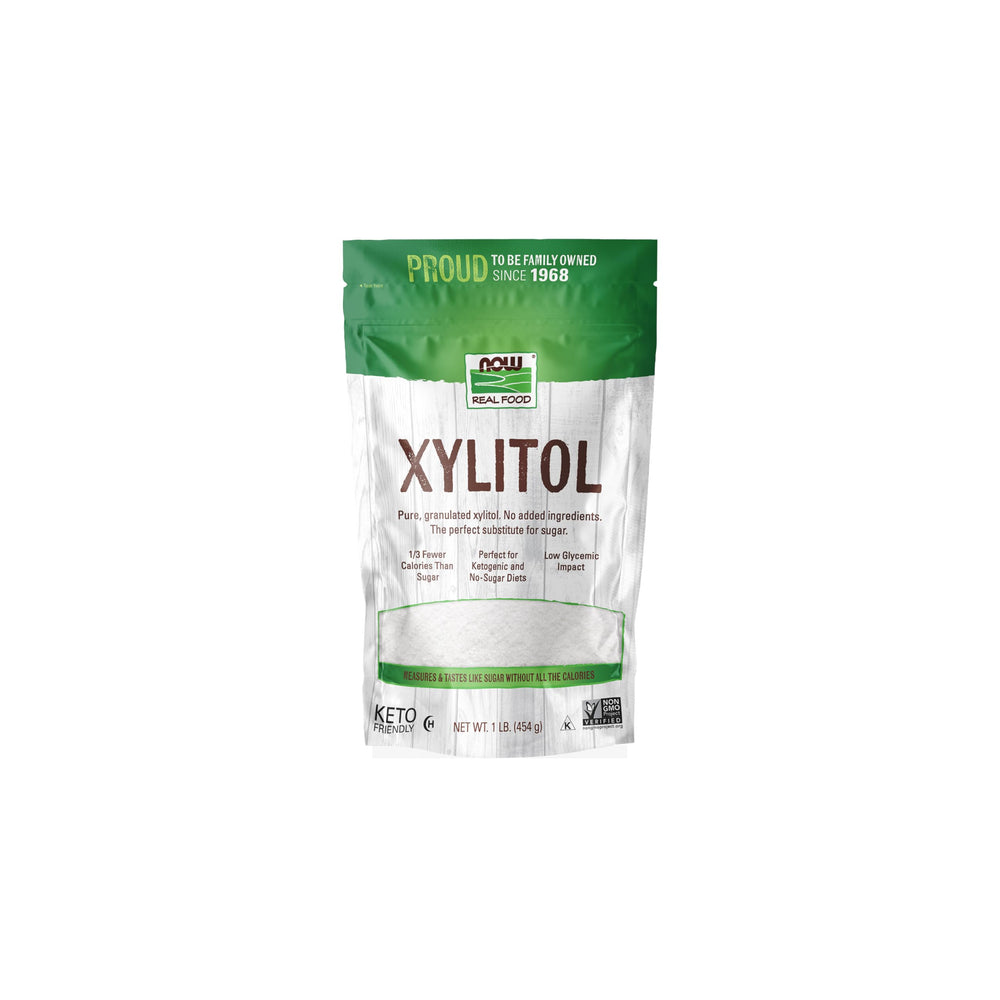 NOW Foods Xylitol bag shows pure sugar substitute for baking
