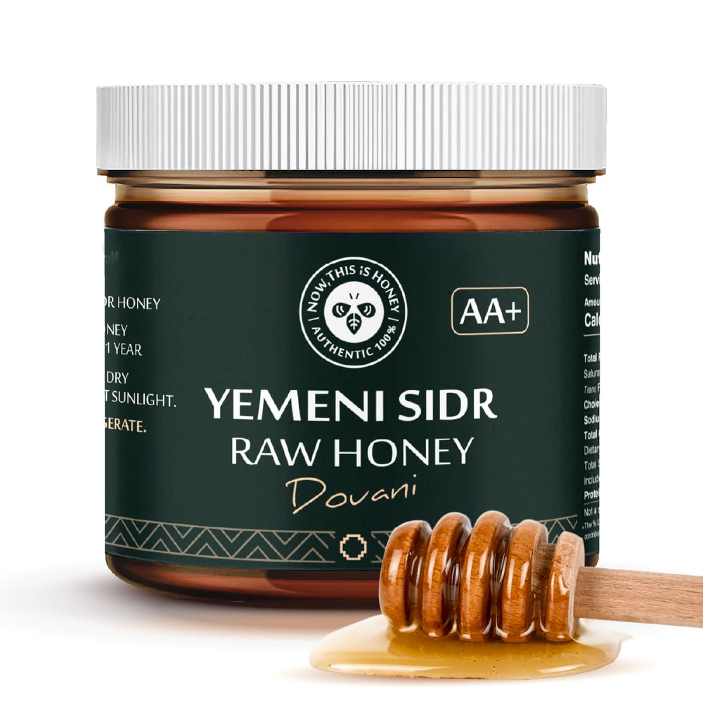 Now This Is Honey Sidr honey jar close-up showing amber color and pure monofloral sweetness