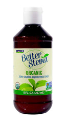 NOW Foods BetterStevia bottle pour for easy zero-calorie sweetness in coffee