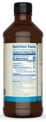 Close-up of NOW Foods BetterStevia Liquid label, organic glycerite base.