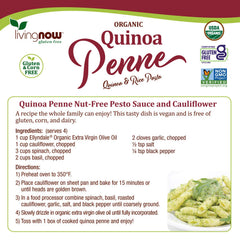 NOW Foods Organic Quinoa Penne ingredients rice quinoa amaranth gluten free base for meals