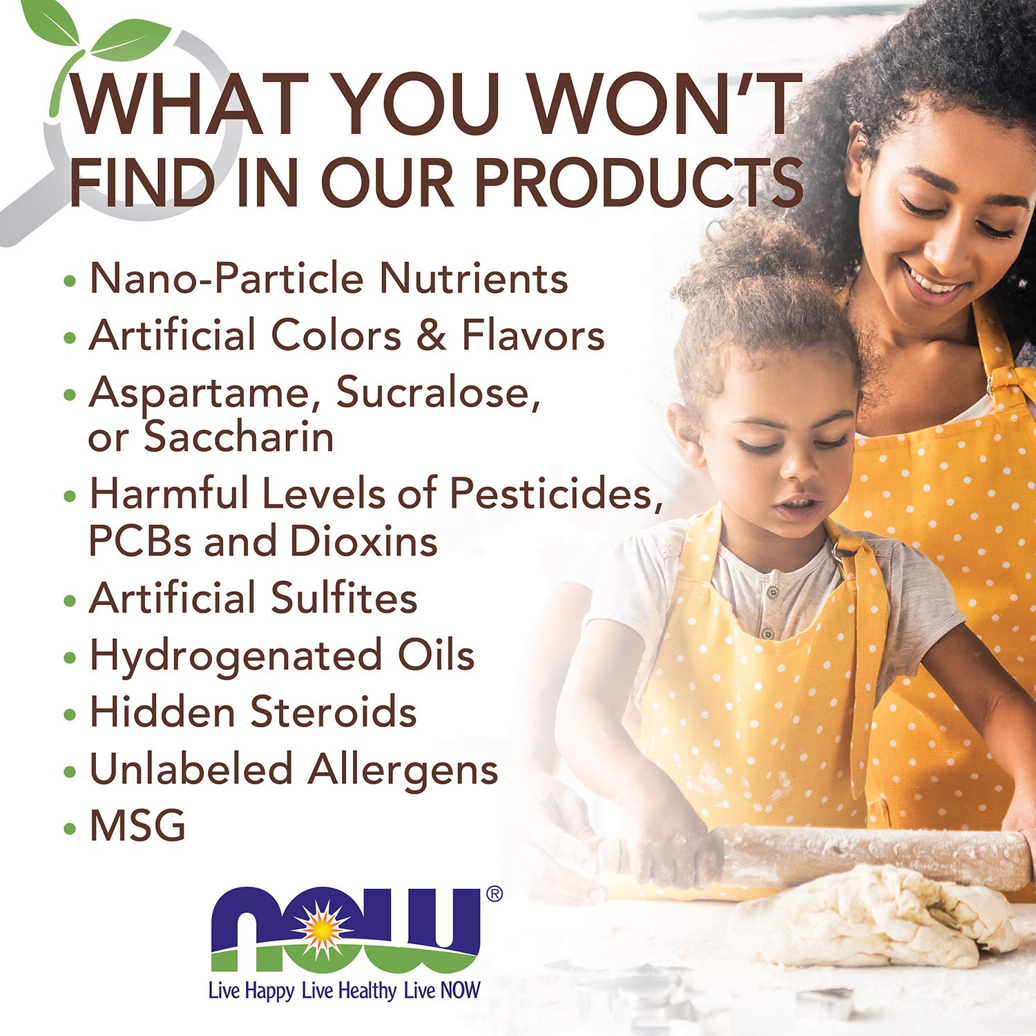 NOW Foods quinoa macaroni product shot reinforces USDA Organic and non-GMO quality.