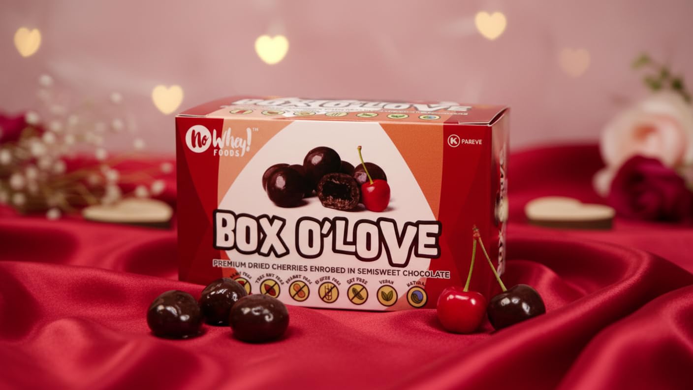 No Whey! Box o’ Love vegan chocolates provide a gluten-free, nut-free option for celebrations.
