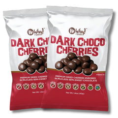 No Whey! Foods Chocolate Cherries 2 Pack on display, vegan and allergy-friendly.