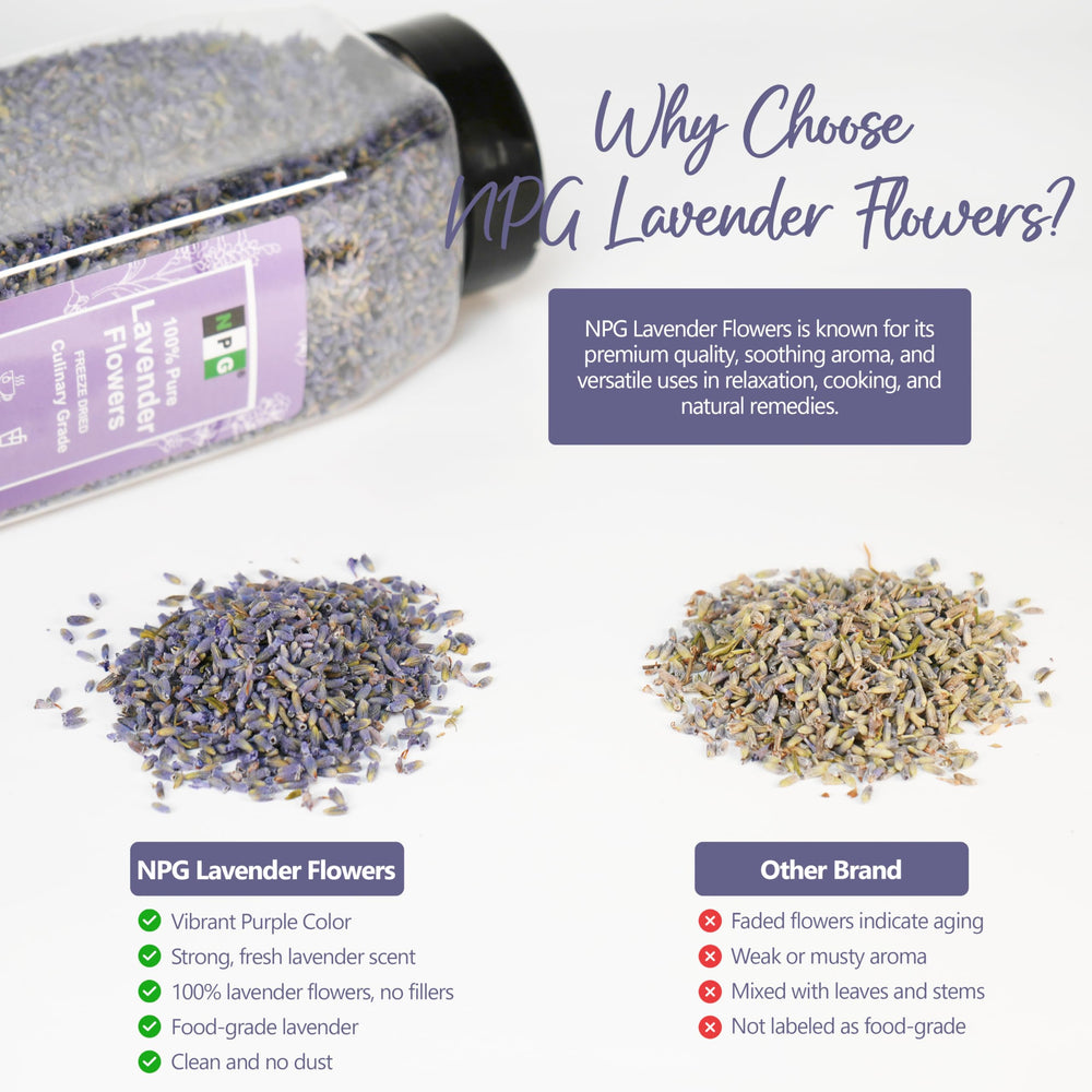 NPG all-natural, non-GMO, gluten-free lavender preserves purity and flavor.