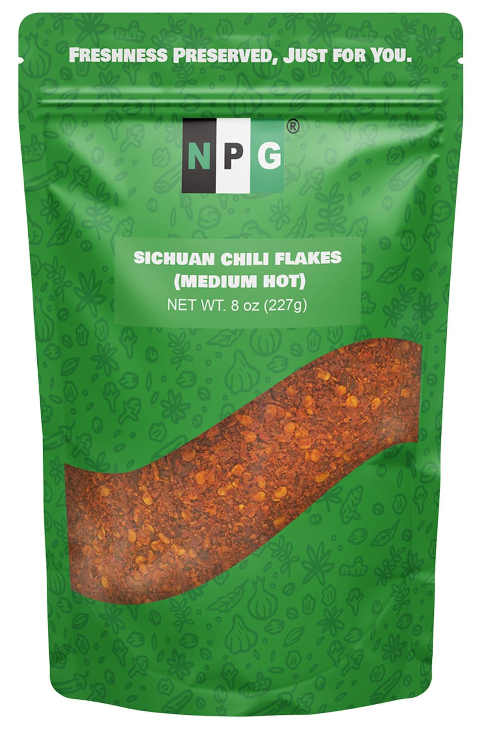 NPG authentic Sichuan chili flakes in a bag add bold heat to stir-fries.