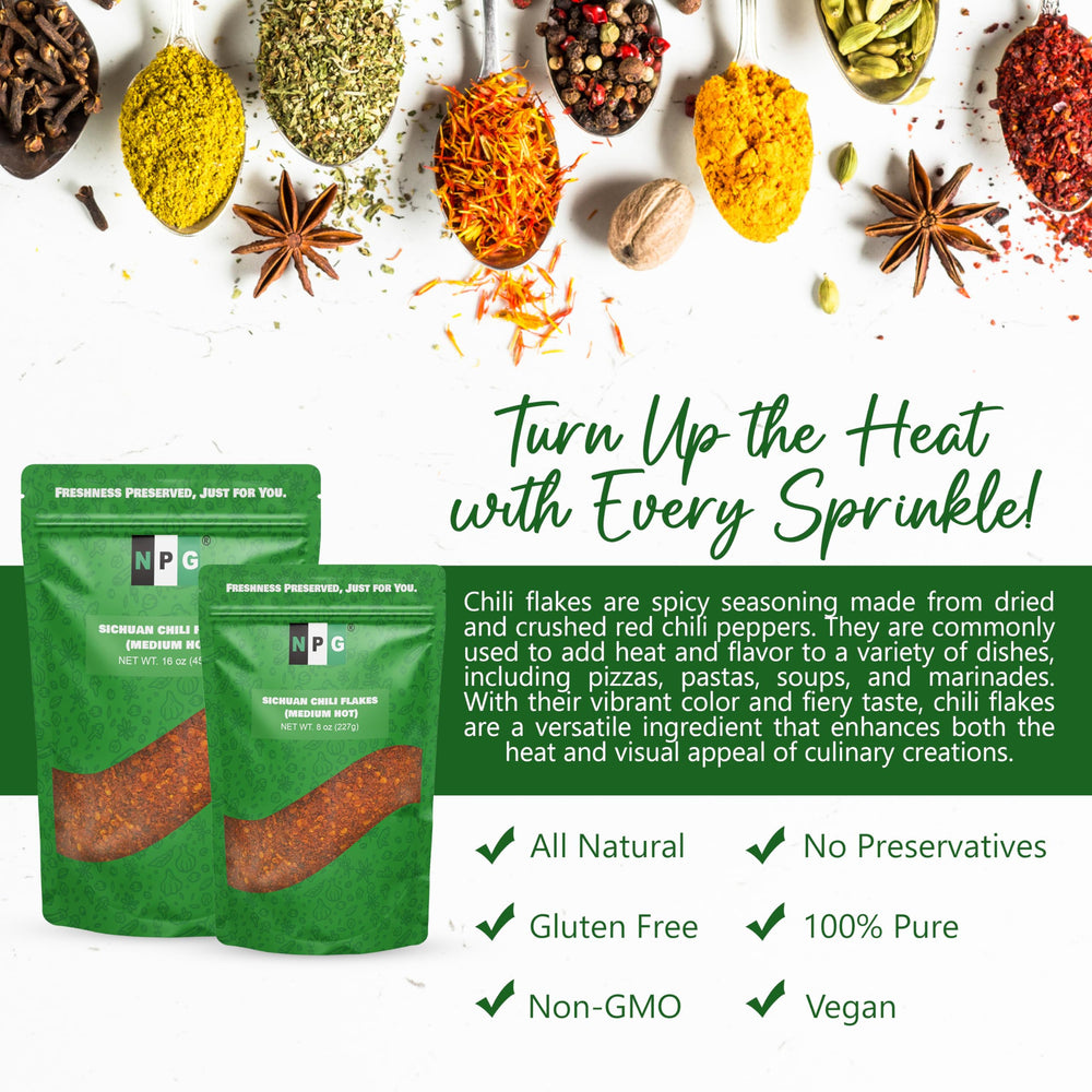 NPG authentic Sichuan chili flakes ready for everyday cooking and bold flavor boosts.