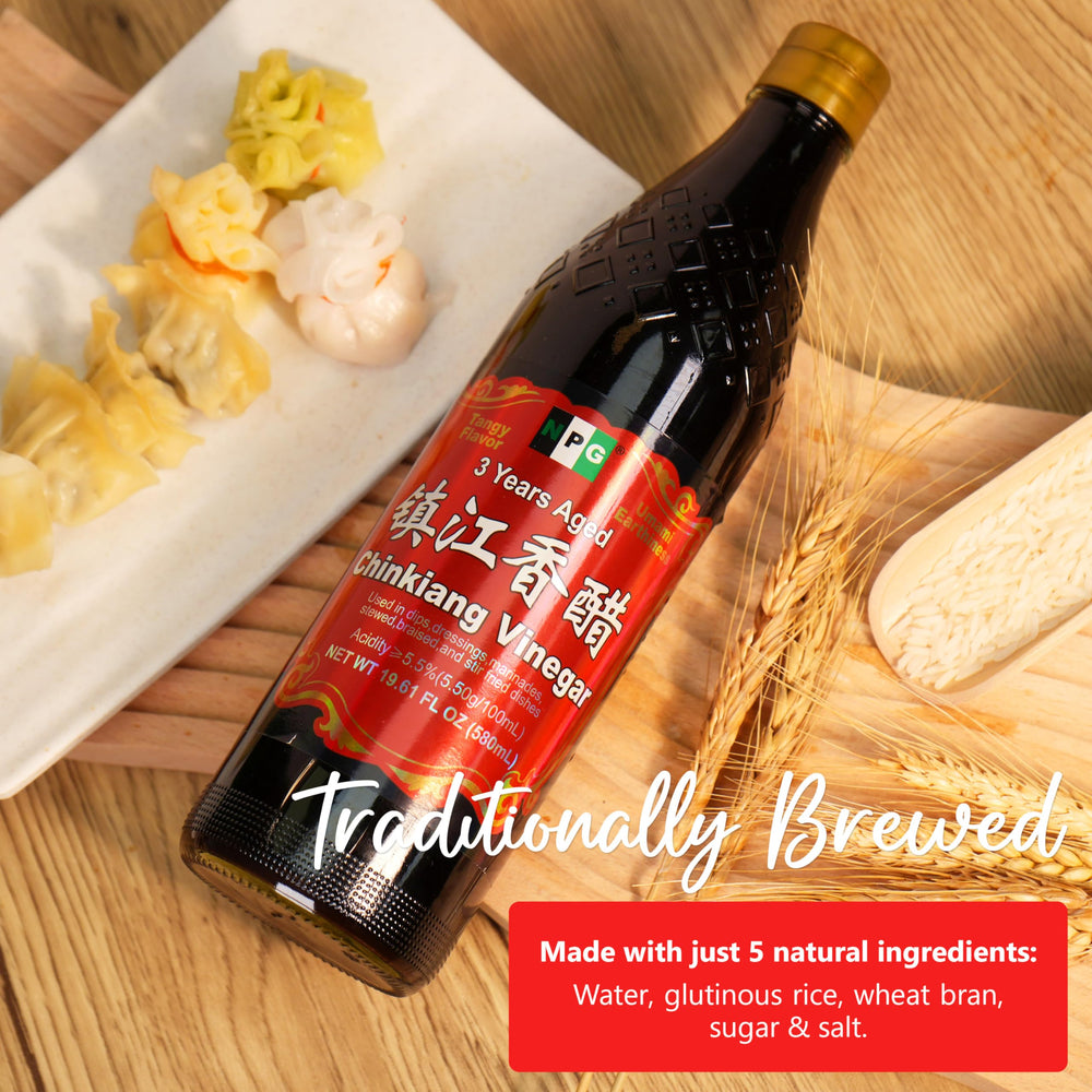 NPG Chinkiang Vinegar pairs with dumplings and xiao long bao.