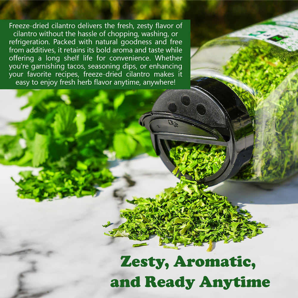 NPG cilantro leaves sprinkled over a dish for bright flavor.