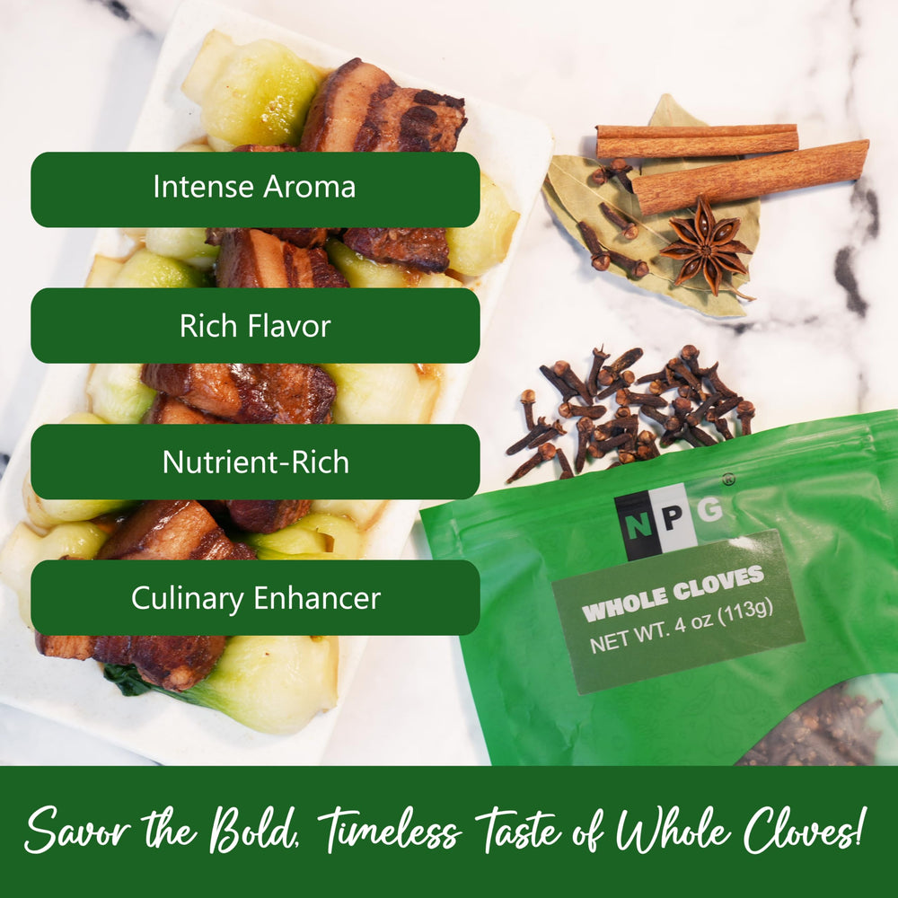 NPG cloves in a marinade or meat dish for depth.