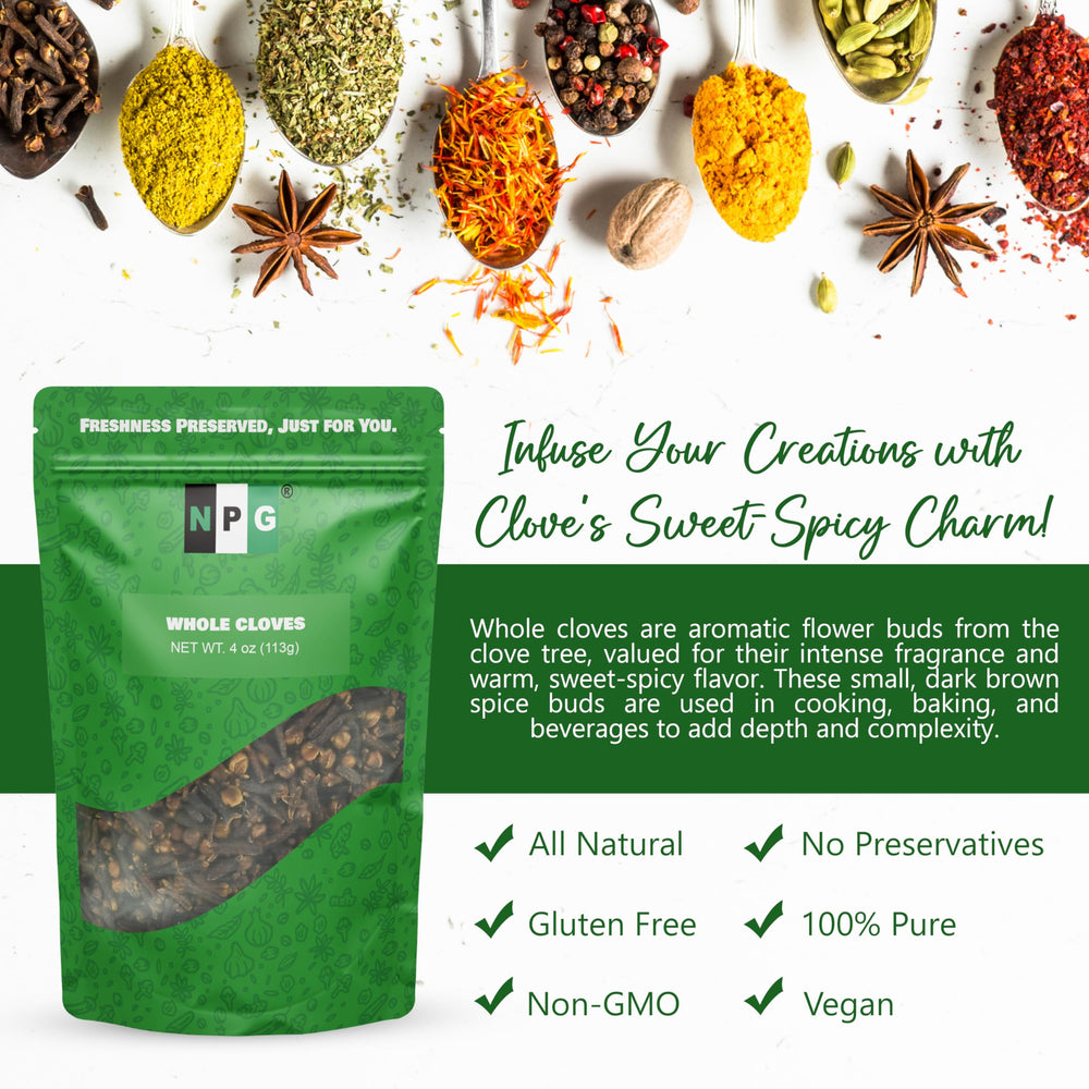 NPG natural, non-irradiated cloves with no additives.