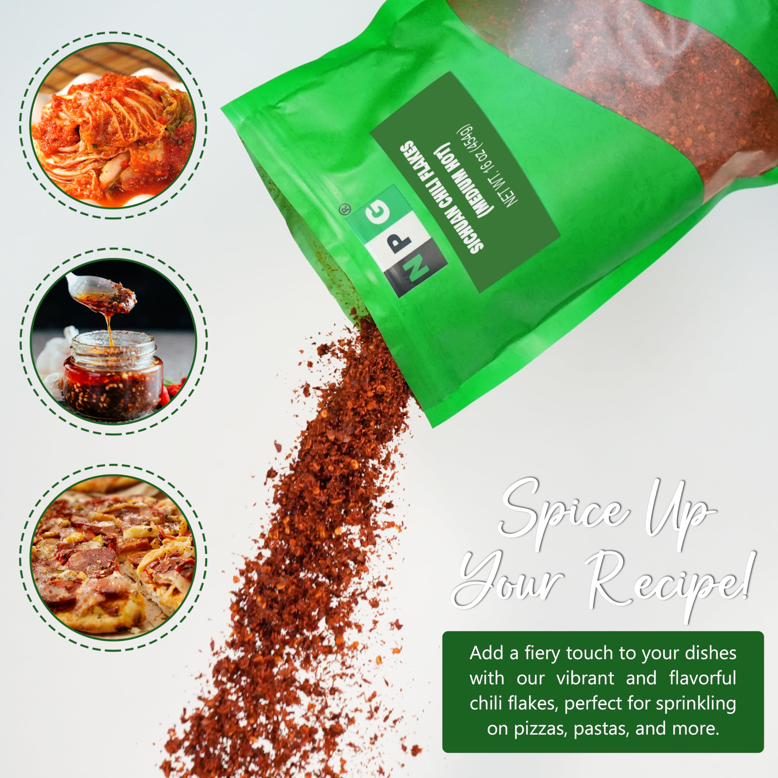 NPG crushed red pepper texture provides even heat for curries and soups.