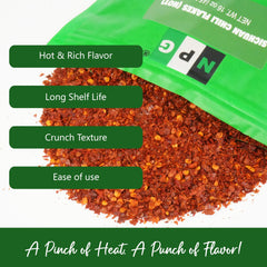 NPG chili flakes used for kimchi, chili oil, and flavorful sauces