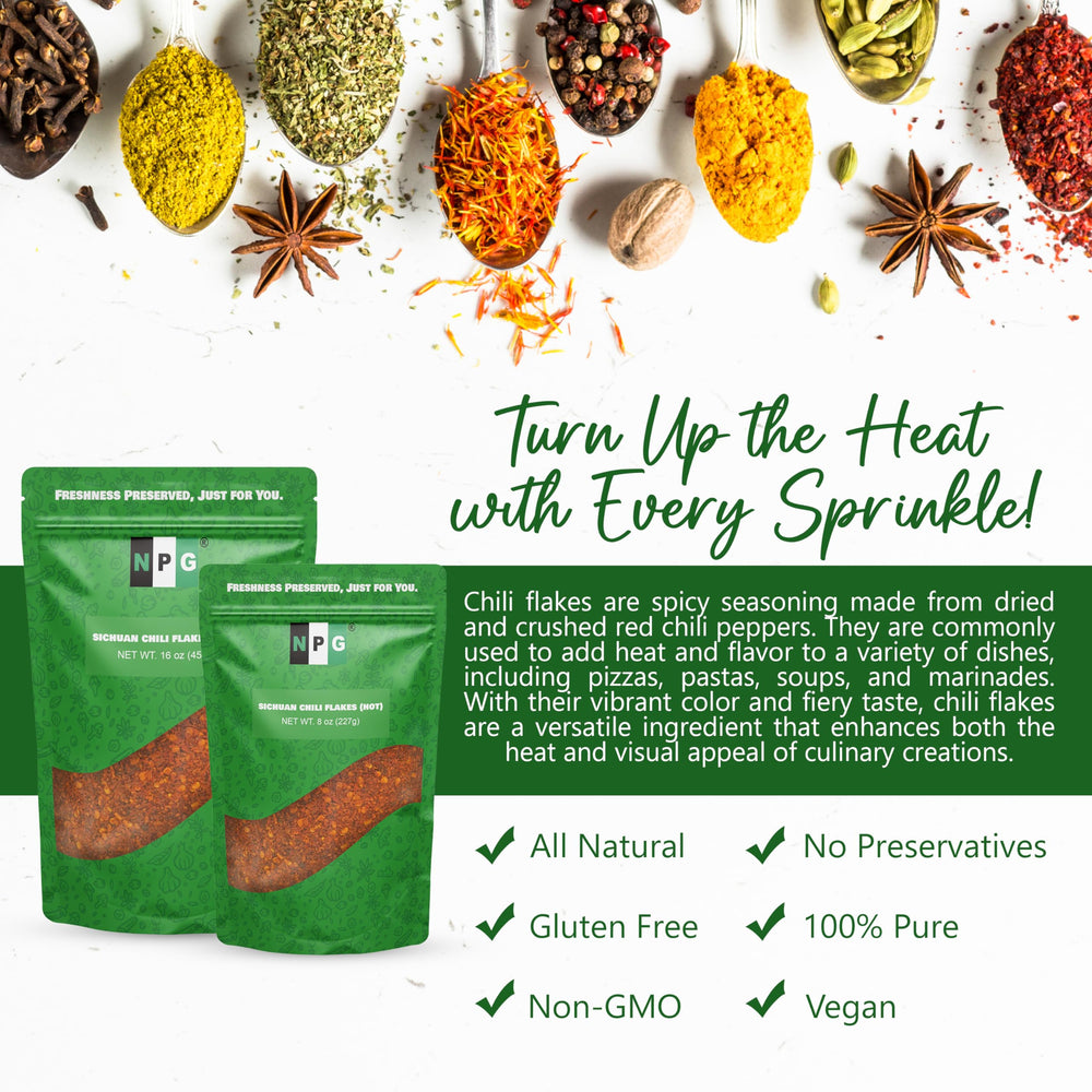 NPG natural, non-irradiated chili flakes with no additives