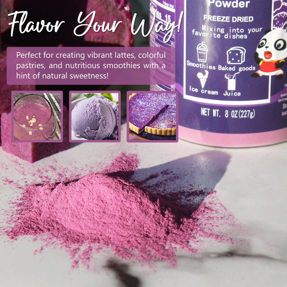 NPG Purple Sweet Potato Powder enhances noodles and baked goods with color.