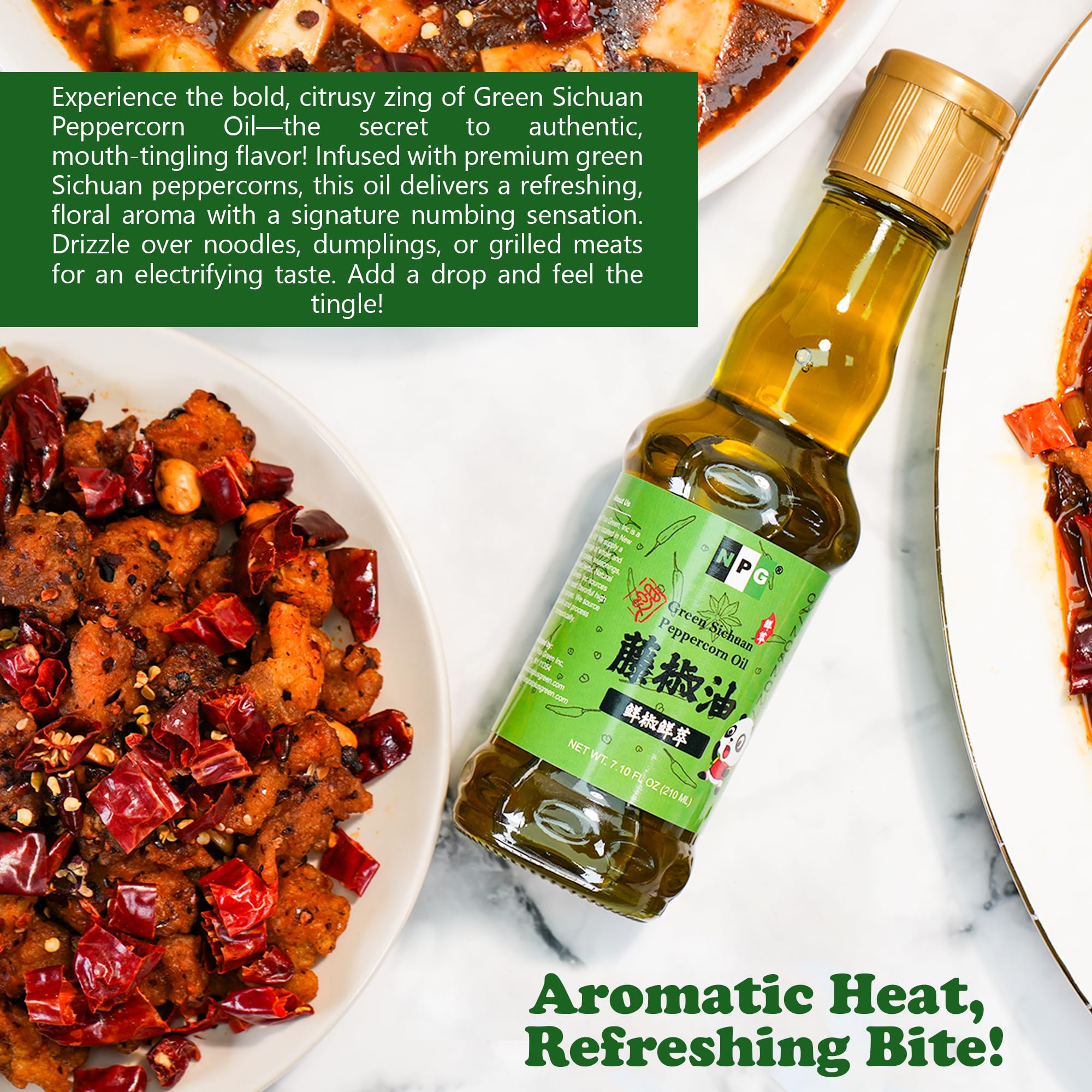 NPG Sichuan oil adds authentic heat and numbing kick to stir-fries.