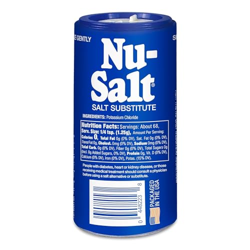 NU-SALT ketogenic-friendly seasoning option for low-sodium meals.