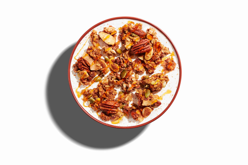 NuTrail pecans and almonds with cinnamon for a warm morning crunch