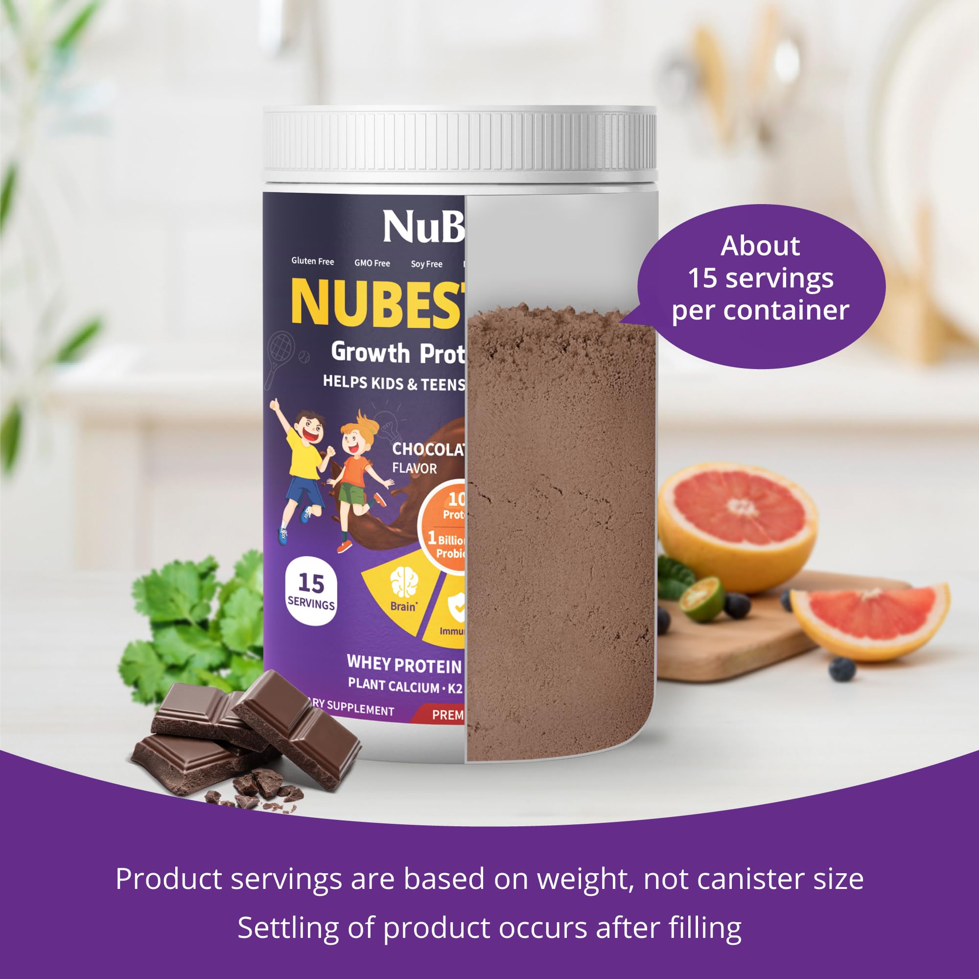 NuBest Tall Protein Powder Omega-3-6-9 from flaxseed for brain and heart support.