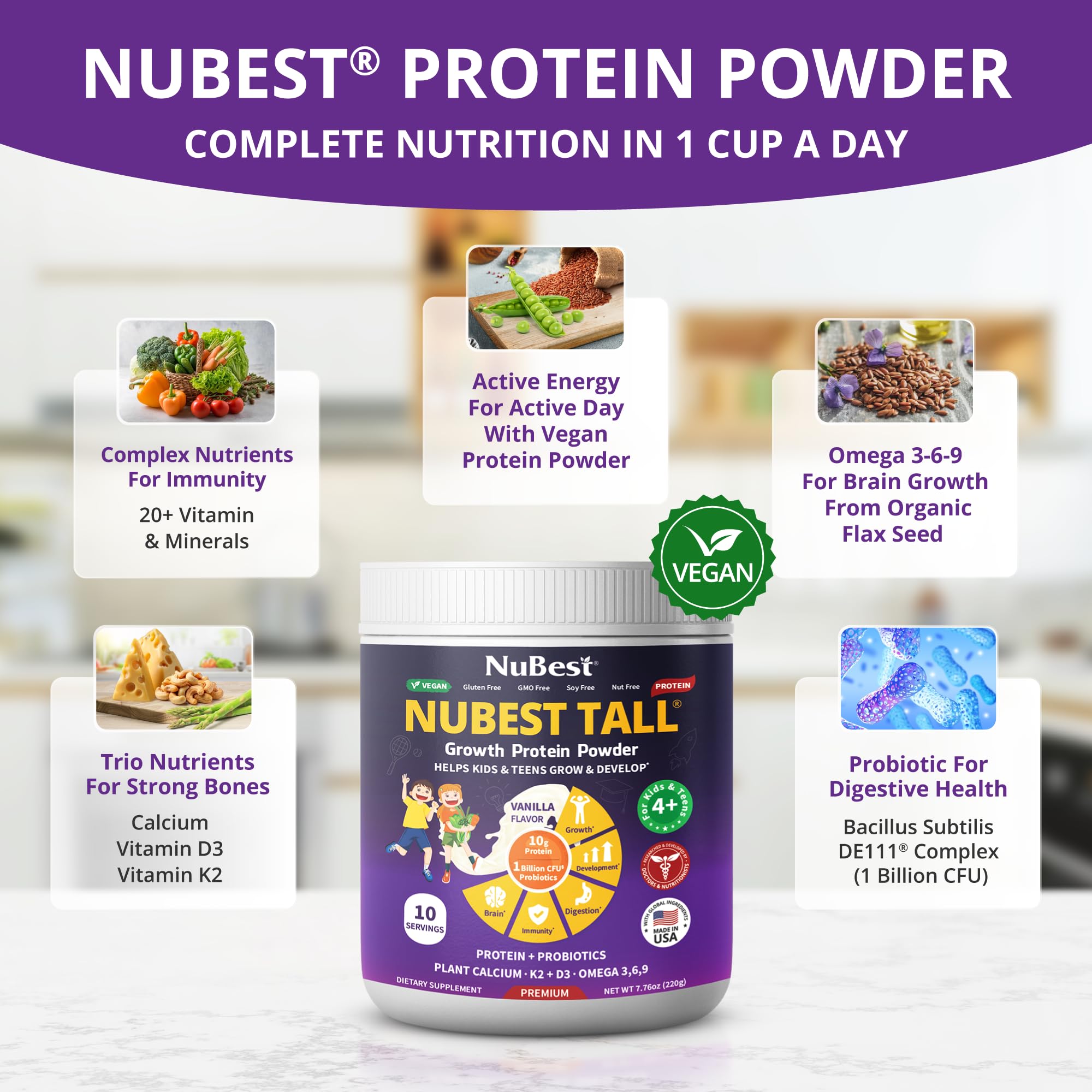 NuBest Tall Vanilla scoop included for easy serving.