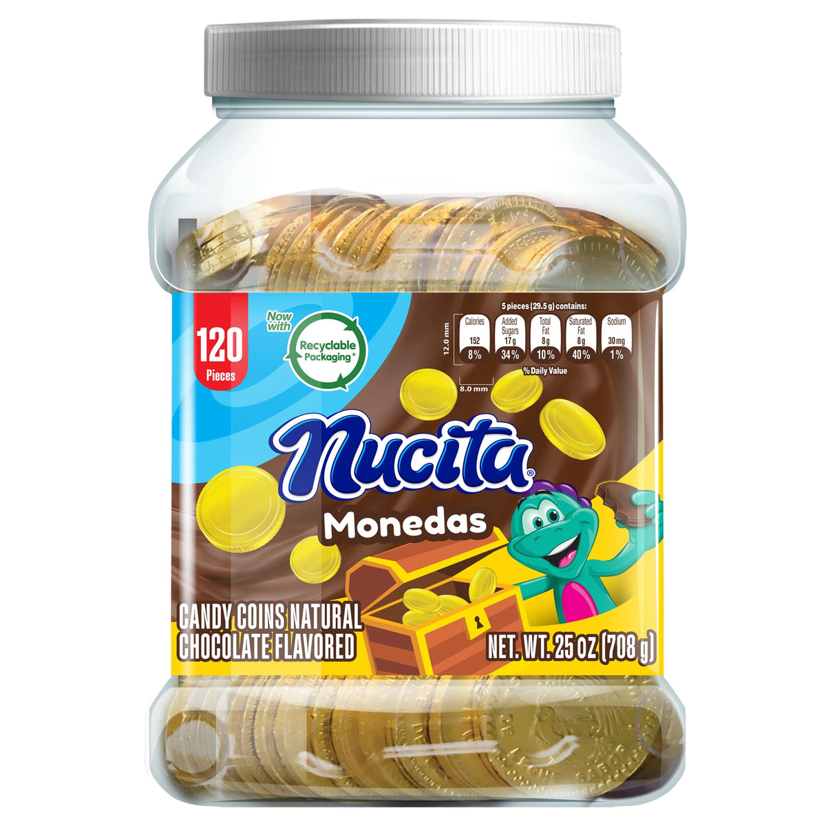 NUCITA gold coin jar open with coins ready for celebration and gifting
