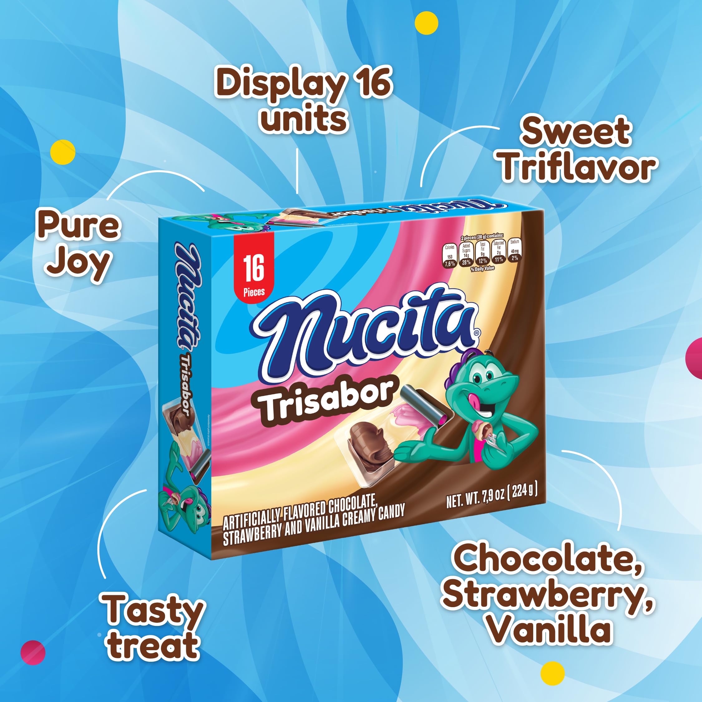 NUCITA Trisabor box display appeals to kids and adults.