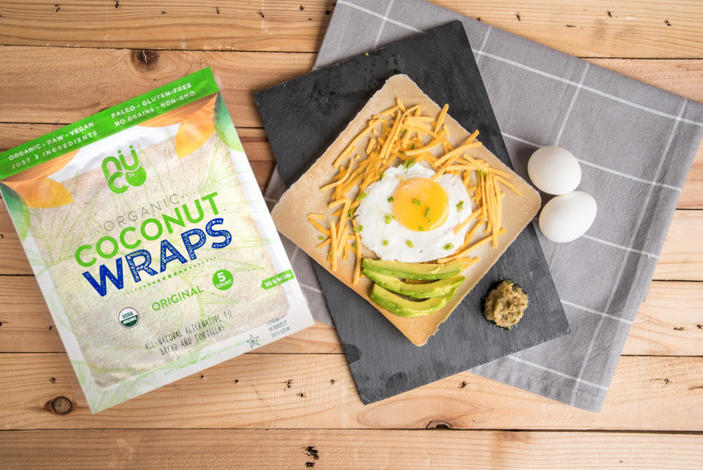 NUCO DUO coconut wrap in fresh package, perfect grab-and-go.