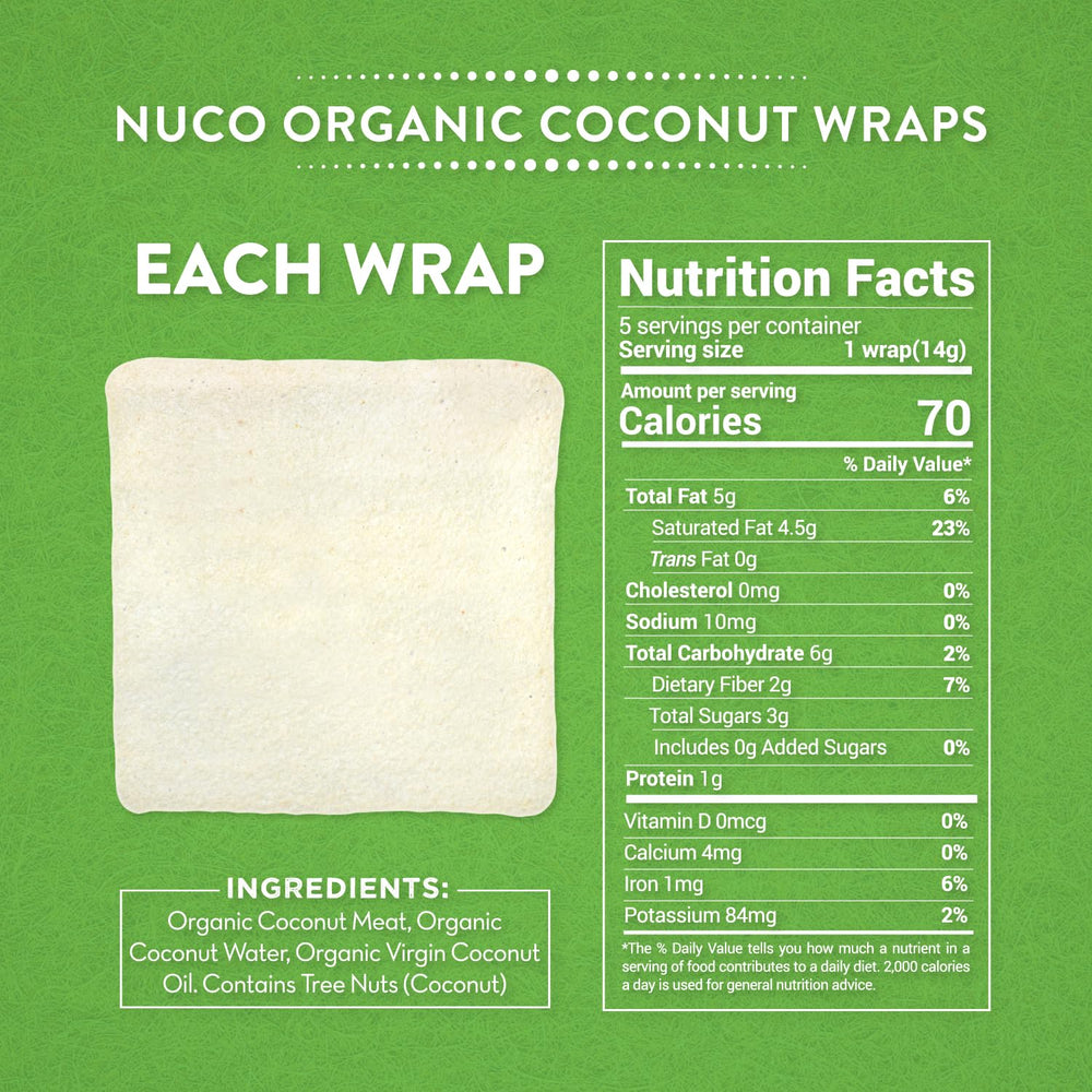 NUCO DUO coconut wrap as taco shell alternative, vegan and paleo-friendly.
