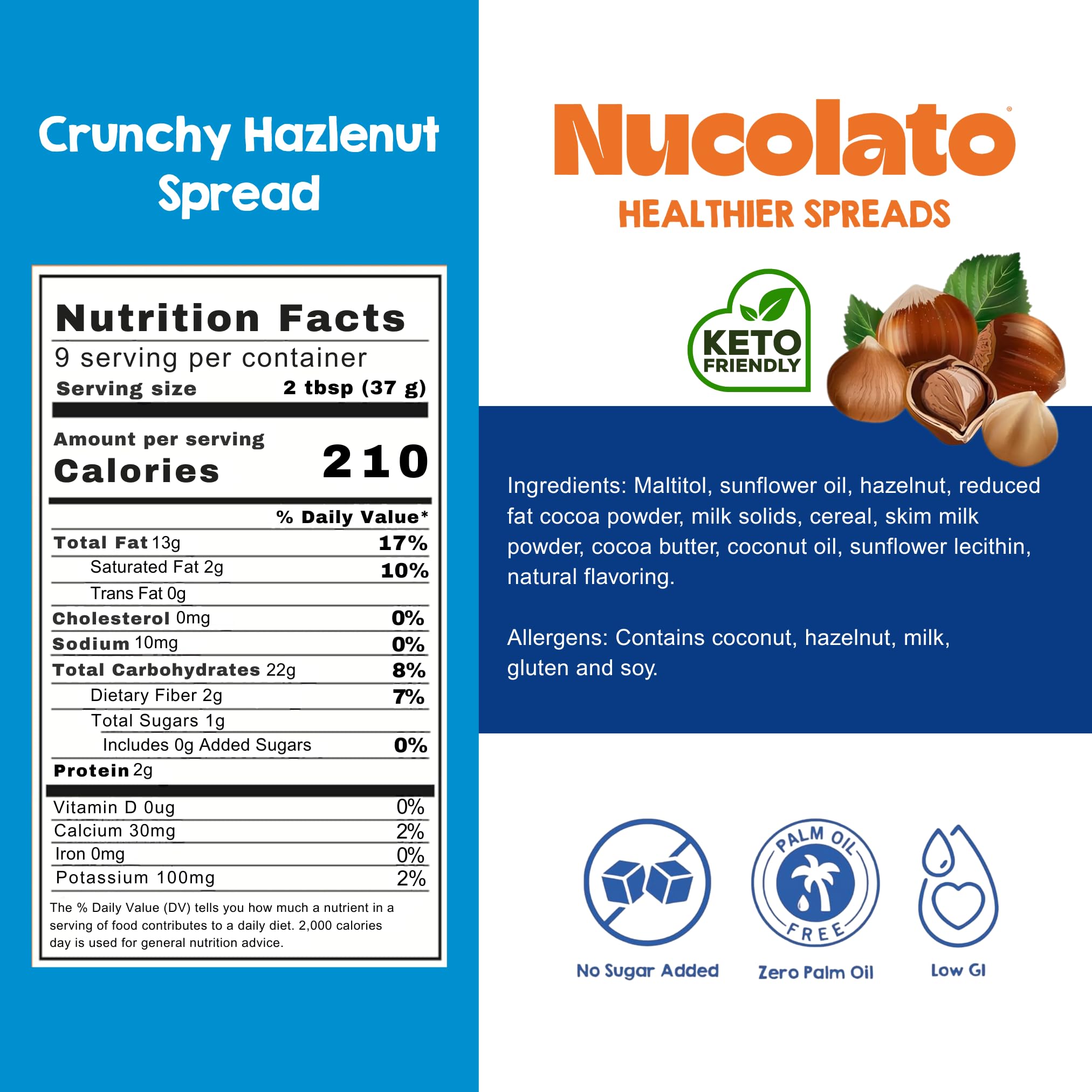 Nucolato hazelnut spread on toast, creamy crunch