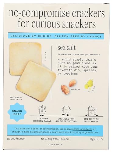 Nufs Crackers Crispy Sea Salt texture close-up with salt crystals