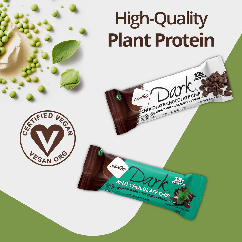 NuGo Dark Coconut bar cross-section revealing coconut and cocoa.