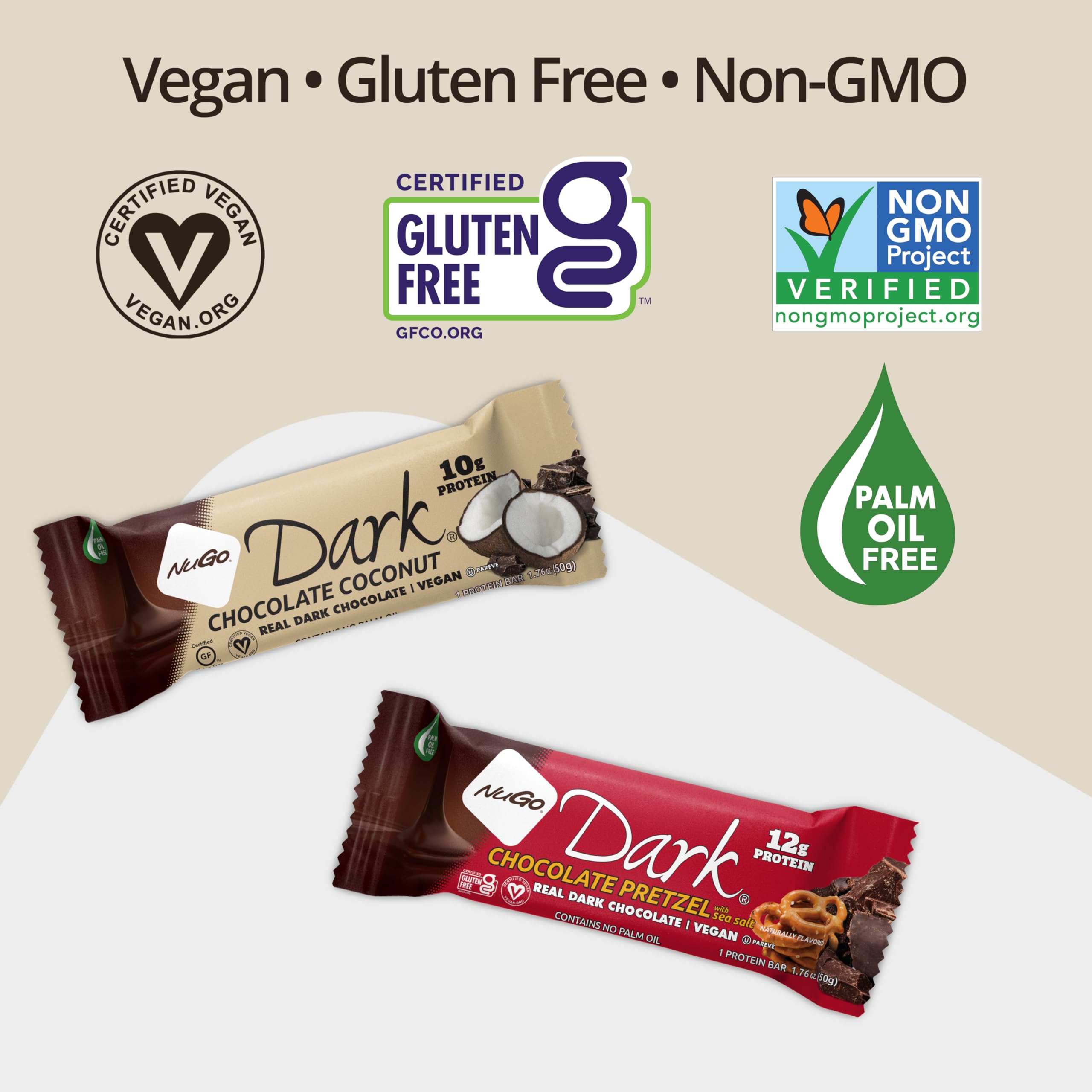 Close-up of real dark chocolate coating on NuGo Dark Mocha bar, rich texture.