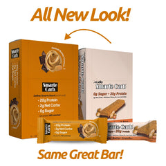 NuGo Smarte Carb Peanut Butter Crunch bar break highlighting crispy texture