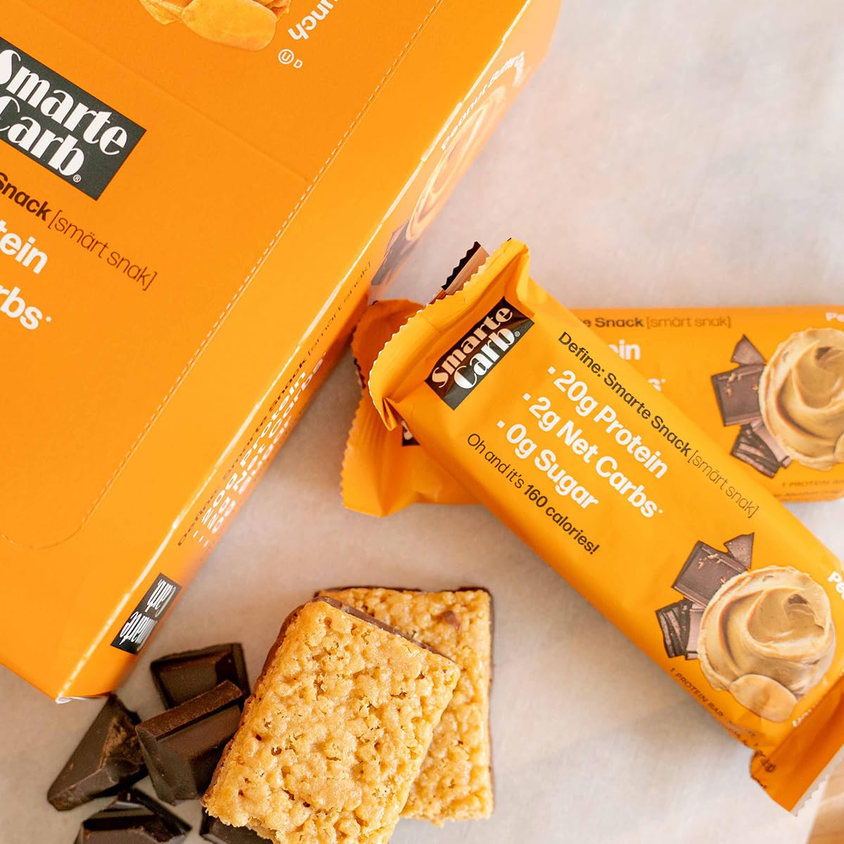 NuGo Smarte Carb Peanut Butter Crunch ingredients panel highlighting fiber and vitamins