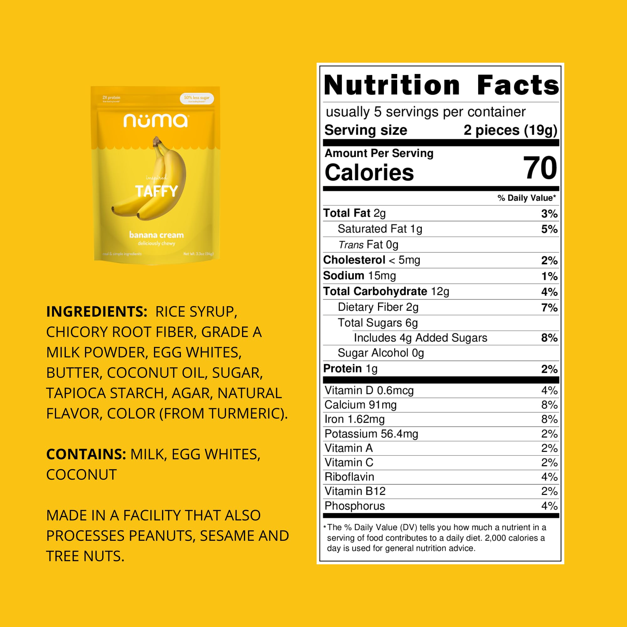 Numa Banana Taffy as gym snack at lunchtime.
