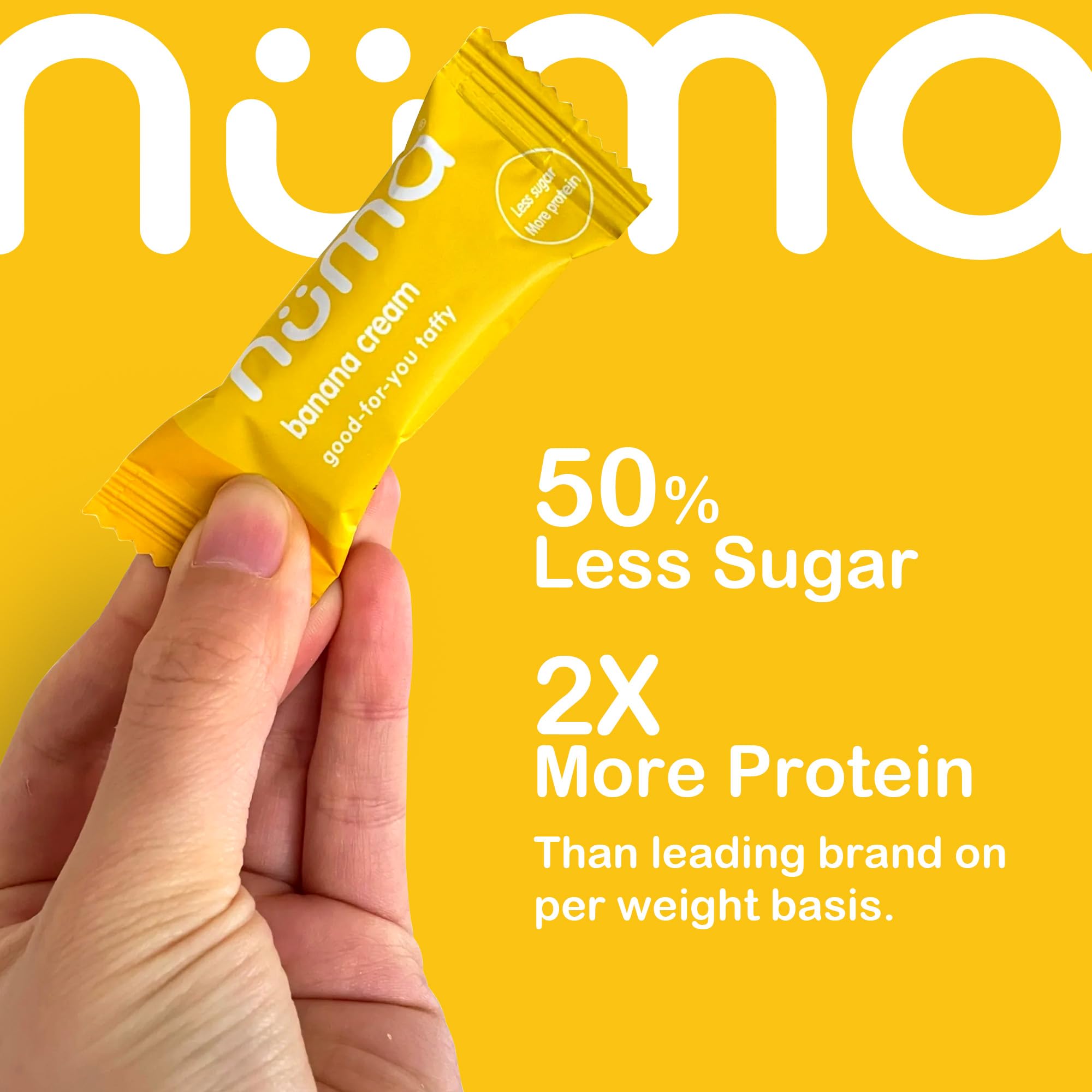 Numa Banana Taffy close-up cream texture shown.