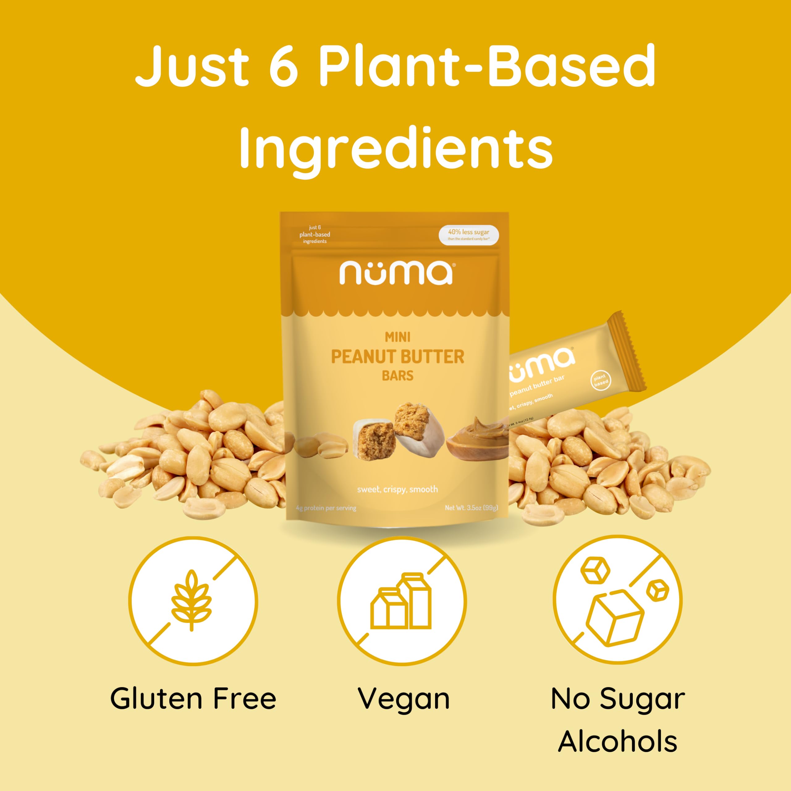 Nutrition facts for Numa bars show protein and lower sugar