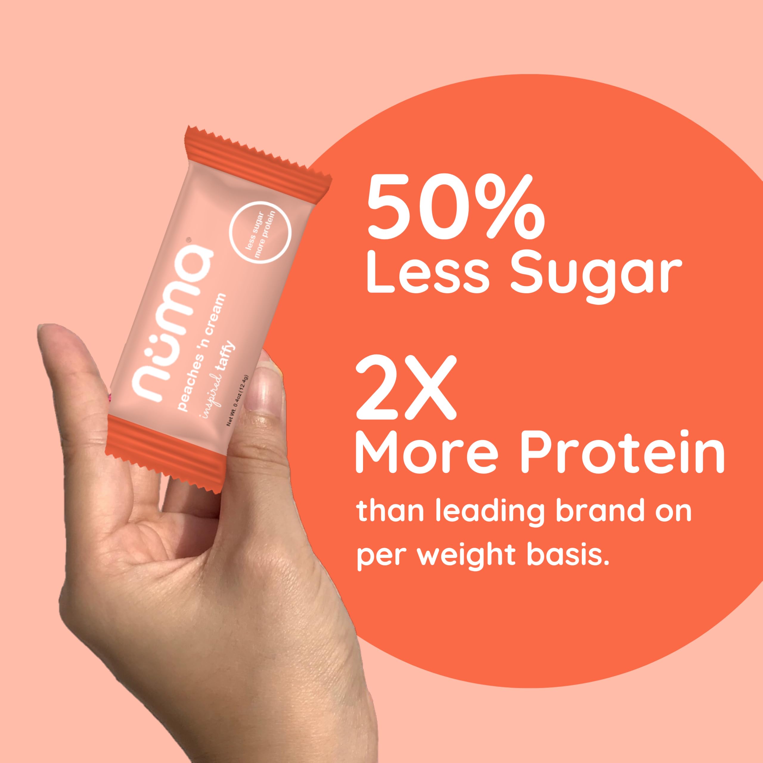 Numa Peaches 'n Cream travel-snack setting conveys portable, calorie-conscious indulgence.