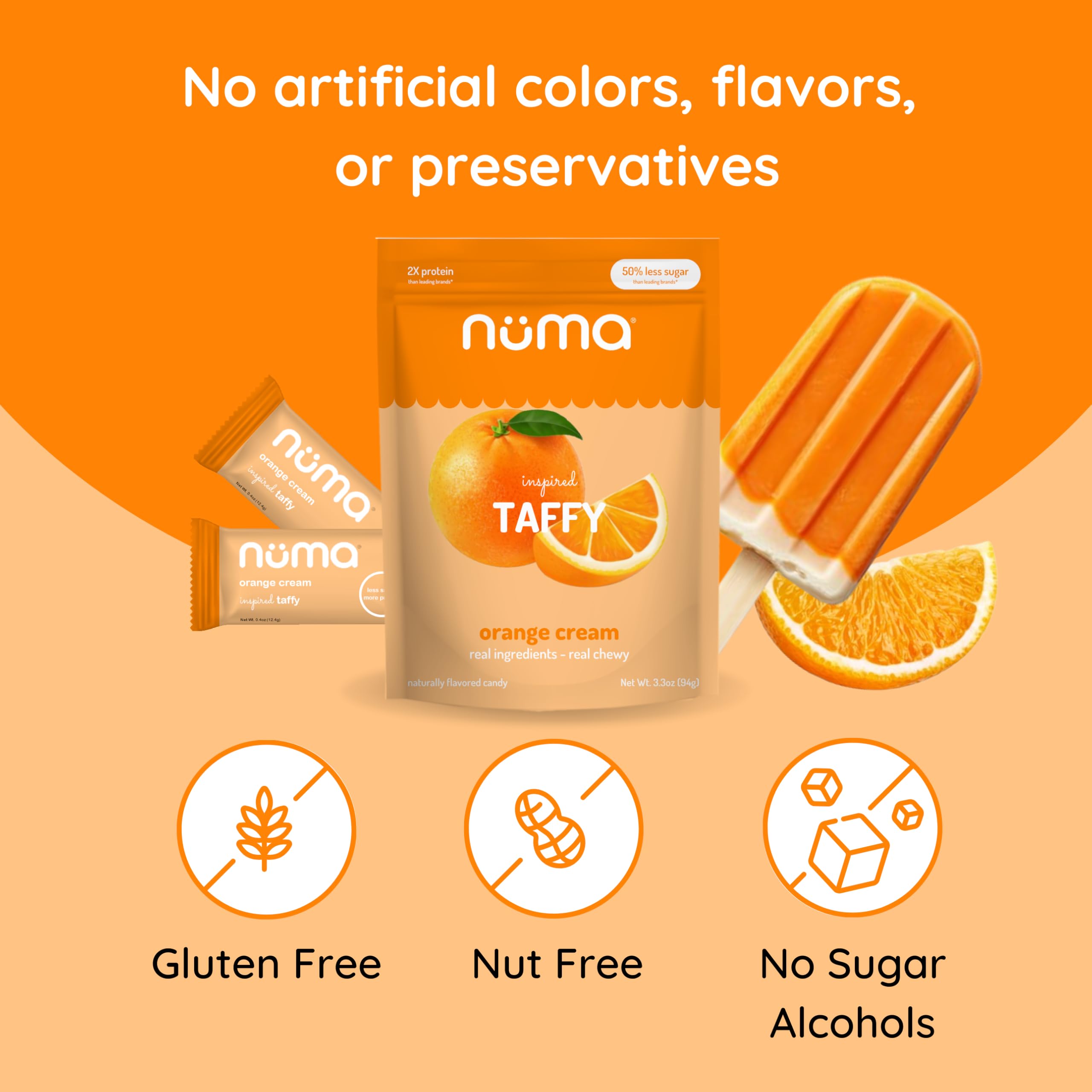 Numa Taffy Orange Cream idea for gym bag snacks after workouts