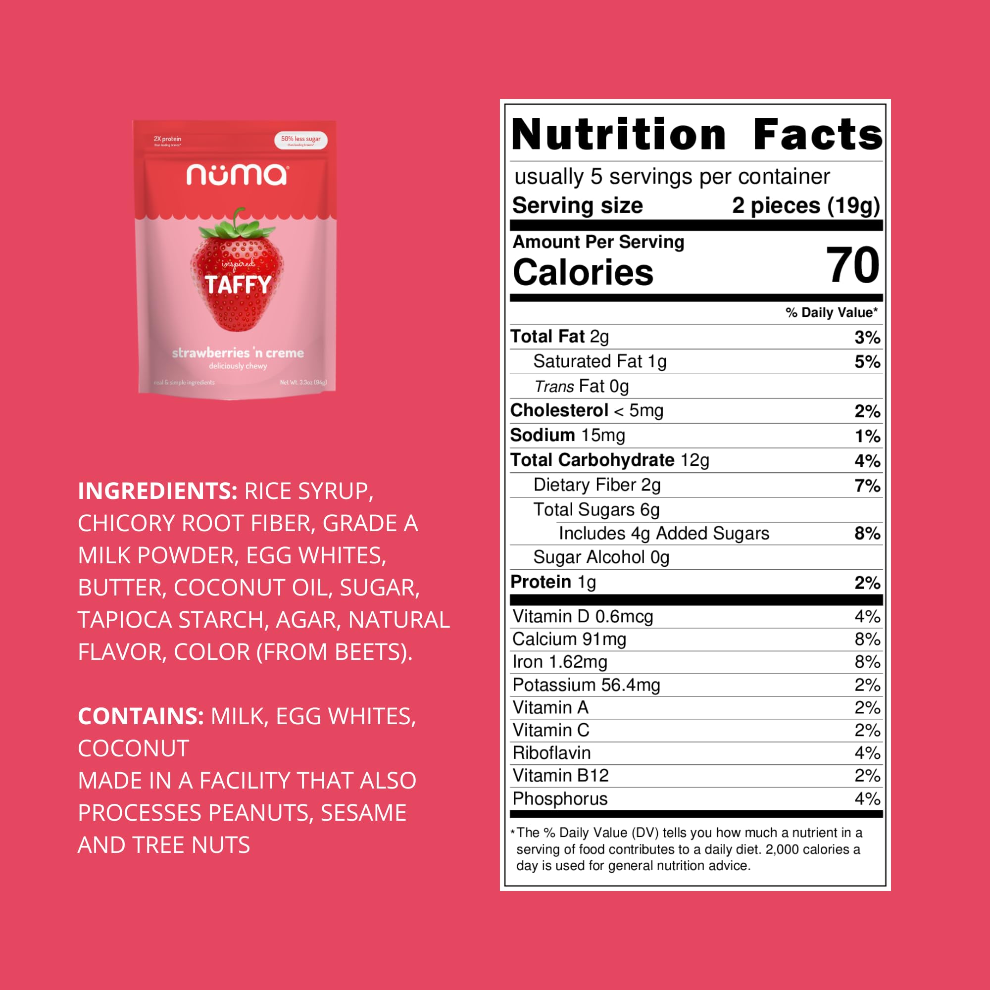 Numa Taffy wrapped chews ready for on-the-go snacking.