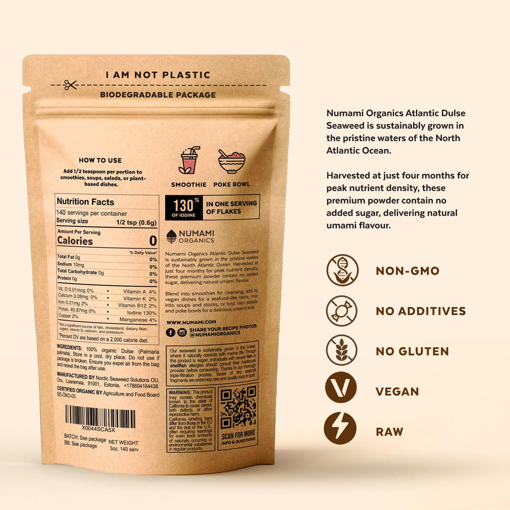 Numami biodegradable packaging highlights eco-friendly waste reduction.
