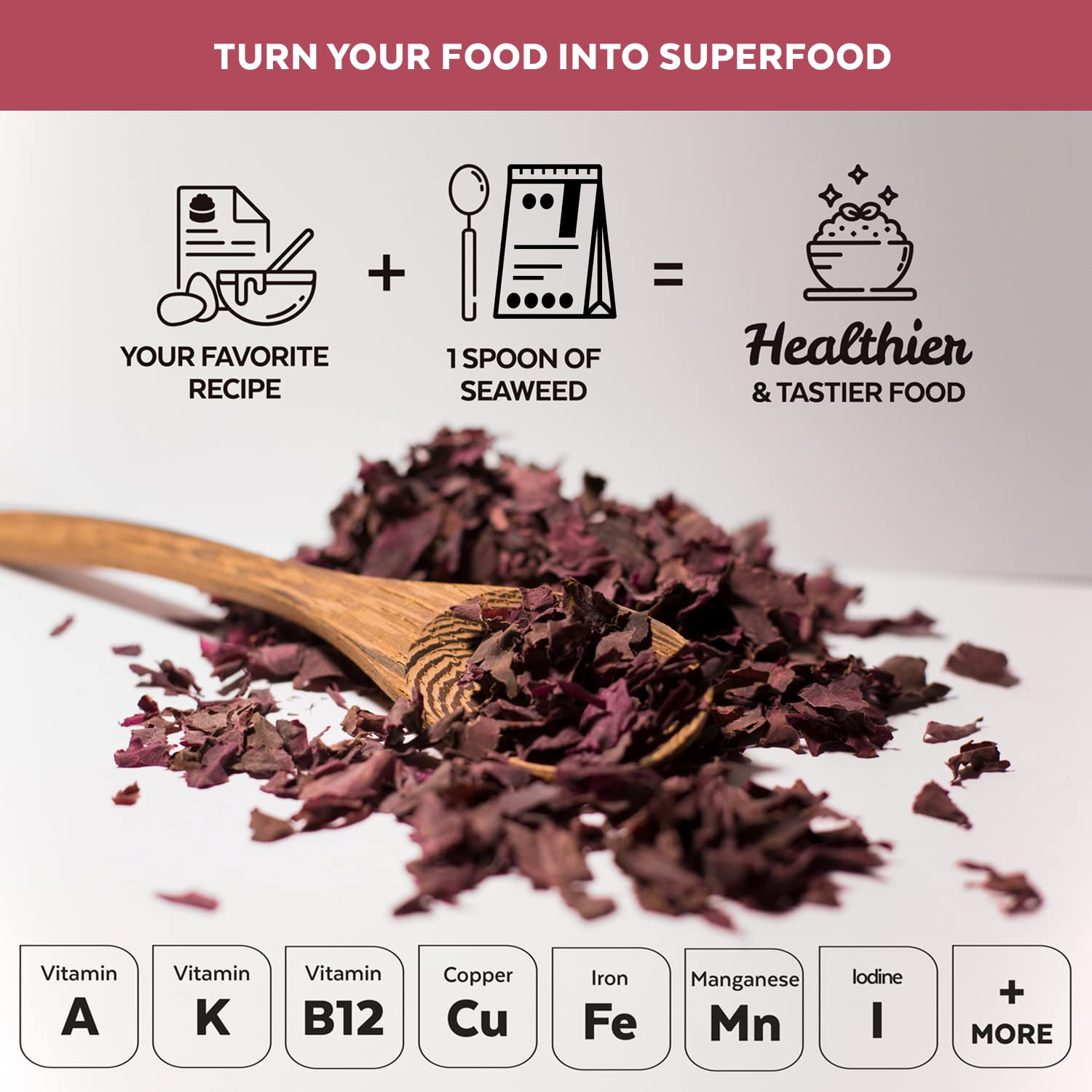 Numami Atlantic Dulse flakes with measuring spoon for easy use